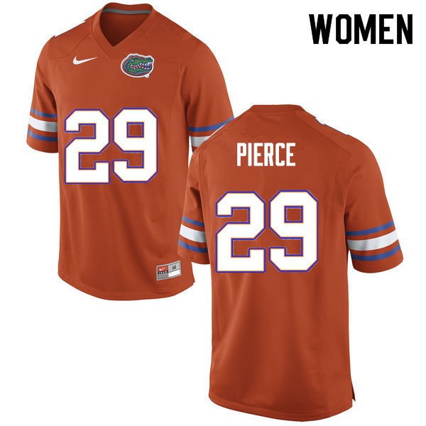 Women #29 Dameon Pierce Florida Gators College Football Jersey Orange